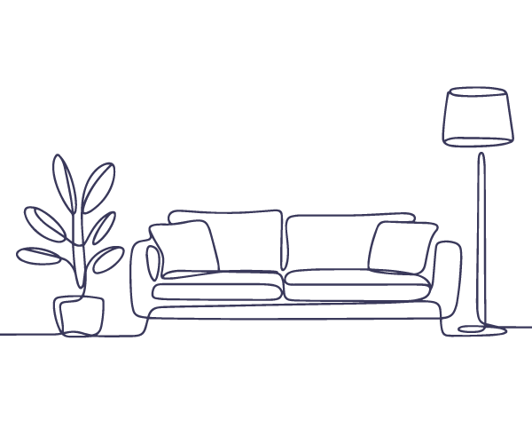 Couch with light and plant for boundaries therapy in Carnation, WA